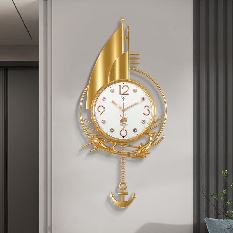 Polaris parede-pendurado vela relógio de parede sala estar casa moda leme relógio 2023 novo estilo influenciador luz dec