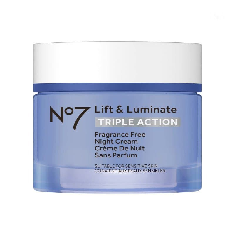 No7 Lift and Luminate Creme Noturno Tripla Ação Sem Fragrância – Hidratante Antienvelhecimento com Peptídeos de Colágeno