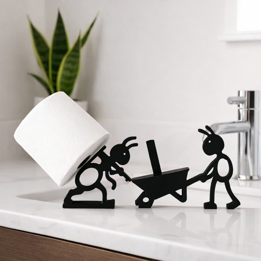Suporte Papel Higiênico Formigas Criativo Decorativo Banheiro Moderno