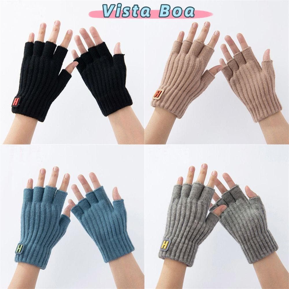 Luvas Sem Dedos CHEEP , Quentes De Malha De Meio Dedo Elásticas À Prova De Frio Vento Para Dirigir Inverno