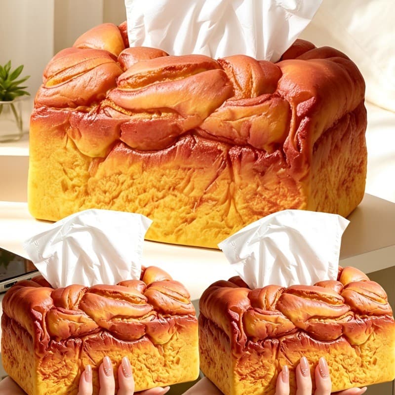 Caixa De Tecido De Pão Torrado De Simulação De 2-1 Unidade-Recipiente De Guardanapo-Dispensador De Tecidos-Engrossar , À