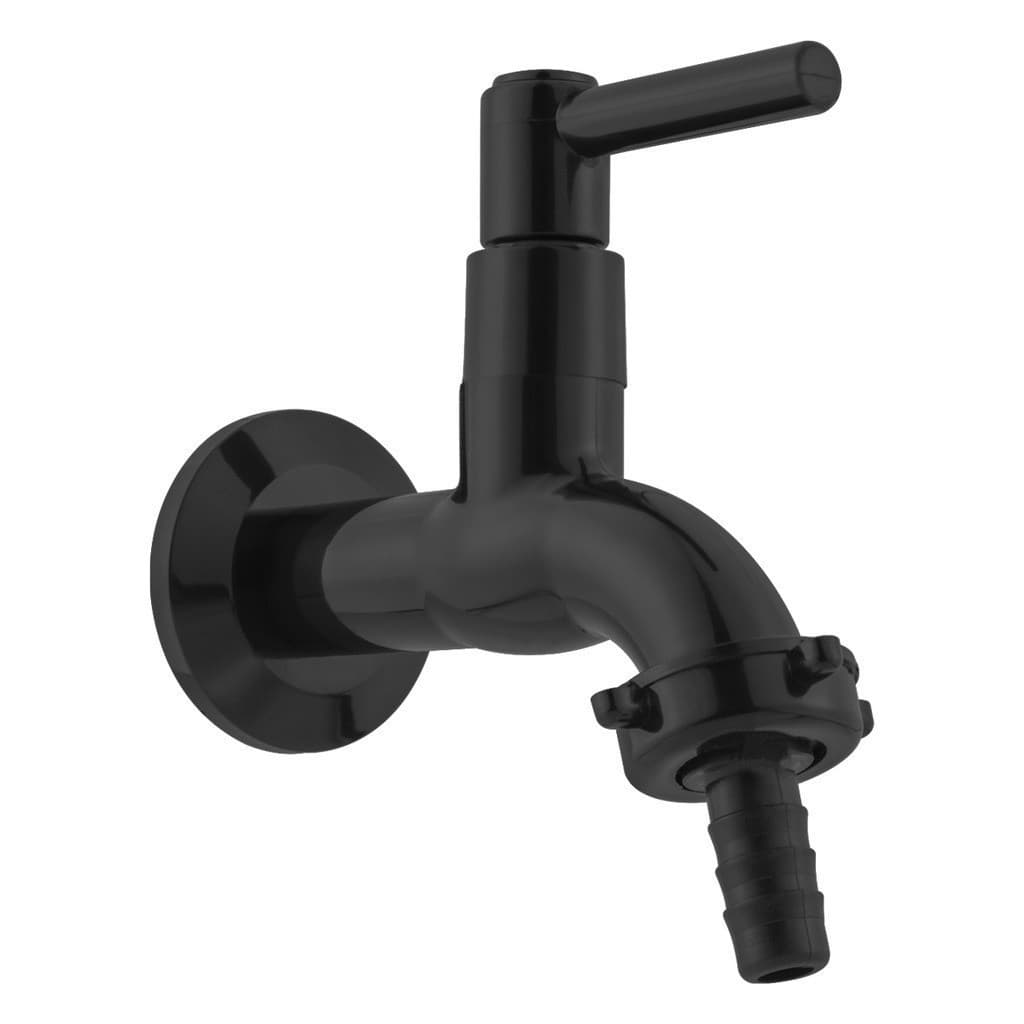 Torneira Tanque Jardim Abs 1/4 de volta Preta All Black C-62