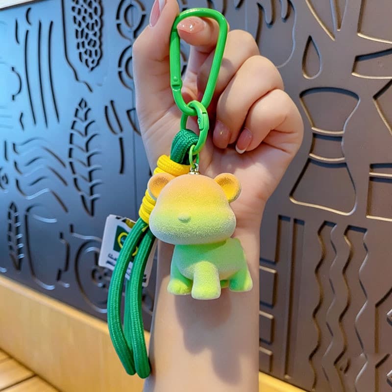 Desenhos animados reunindo urso chaveiro pingente criativo chave do carro saco feminino pingente do telefone móvel casal