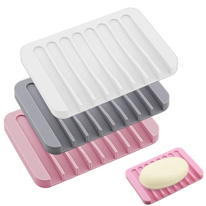 Suporte Criativo de Silicone para Sabonete com Drenagem e Caixa de Armazenamento