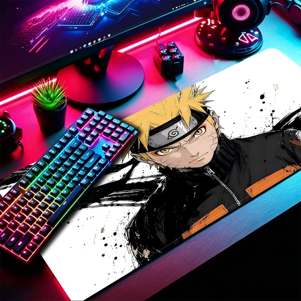 Grande Jogo Mouse Pad Antiderrapante 80X30 CM Impressões Personalizadas Mousepad Borda Costurada Naruto KK3