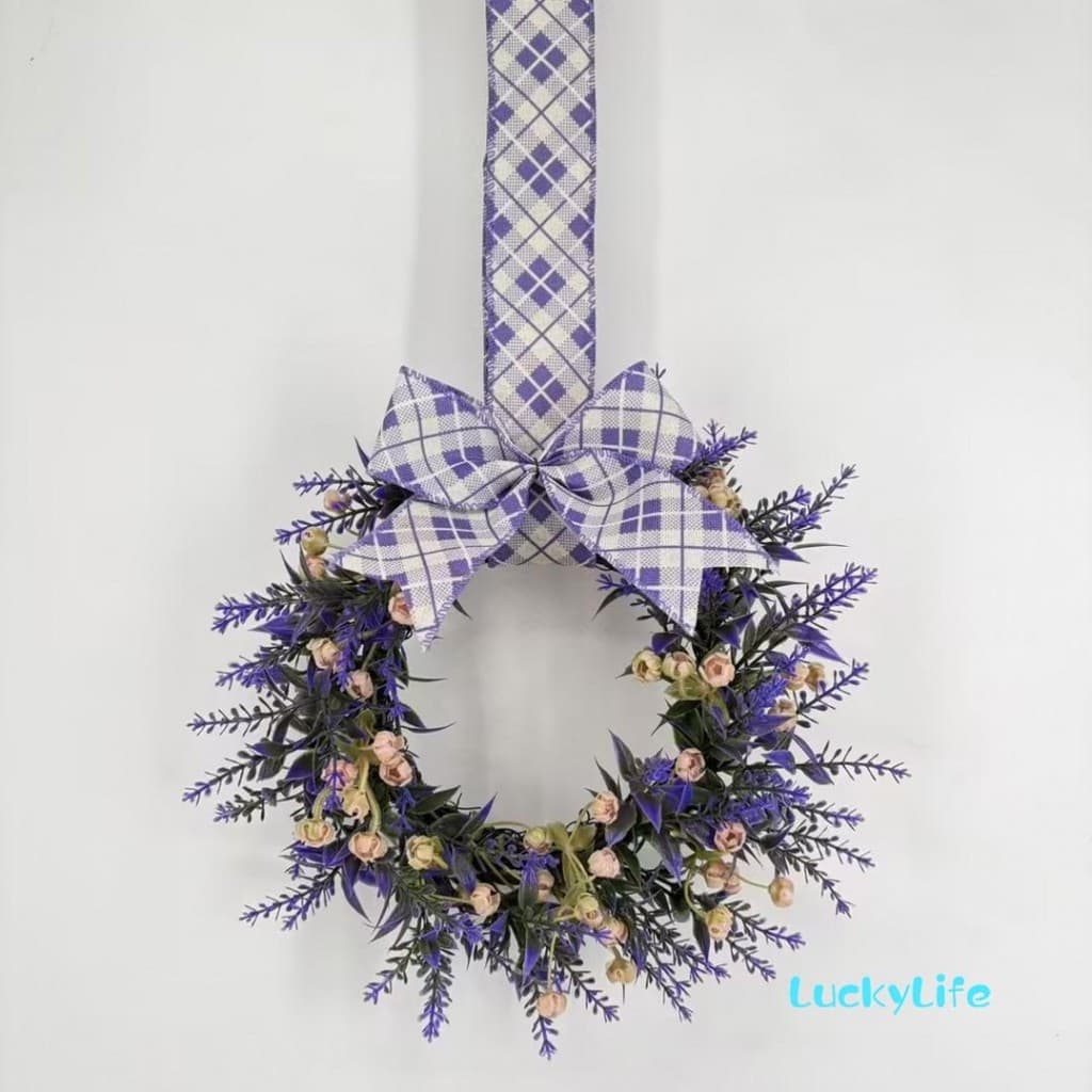 Grinalda De Lavanda De Primavera Para Armários , Arco De Flor Colorido , Guirlanda Suspensa Porta Da Frente Fazenda