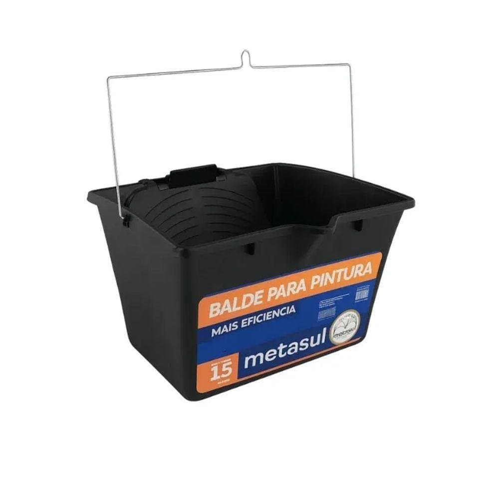 Balde Pintura E Limpeza 15 Litros Metasul Com Alça Metal