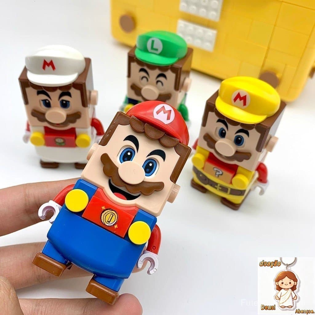 Conjunto Super Mario Puzzle Modelo de Entrada Minifigura Brinquedos Infantis