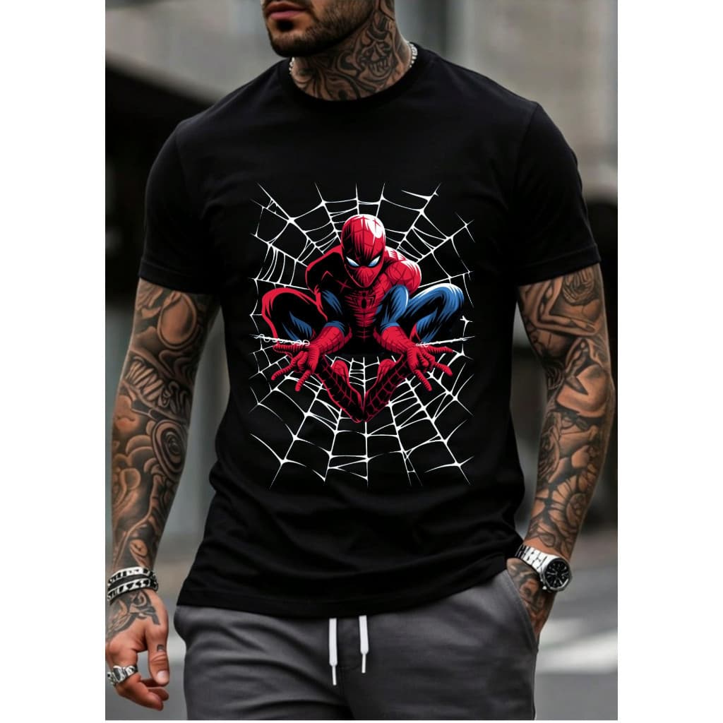 Camiseta Basica 100% Algodão Premium Filme Homem Aranha Anime Masculina Feminina Unissex Casual Streetwear Dia-a-Dia