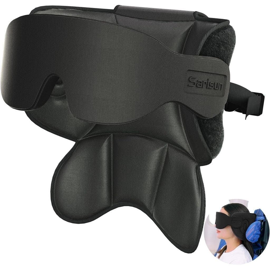 Almofada de Viagem SARISUN para Aviões, Almofada de Avião com Máscara para Dormir, 360 °   Almofada de Suporte para Pesc