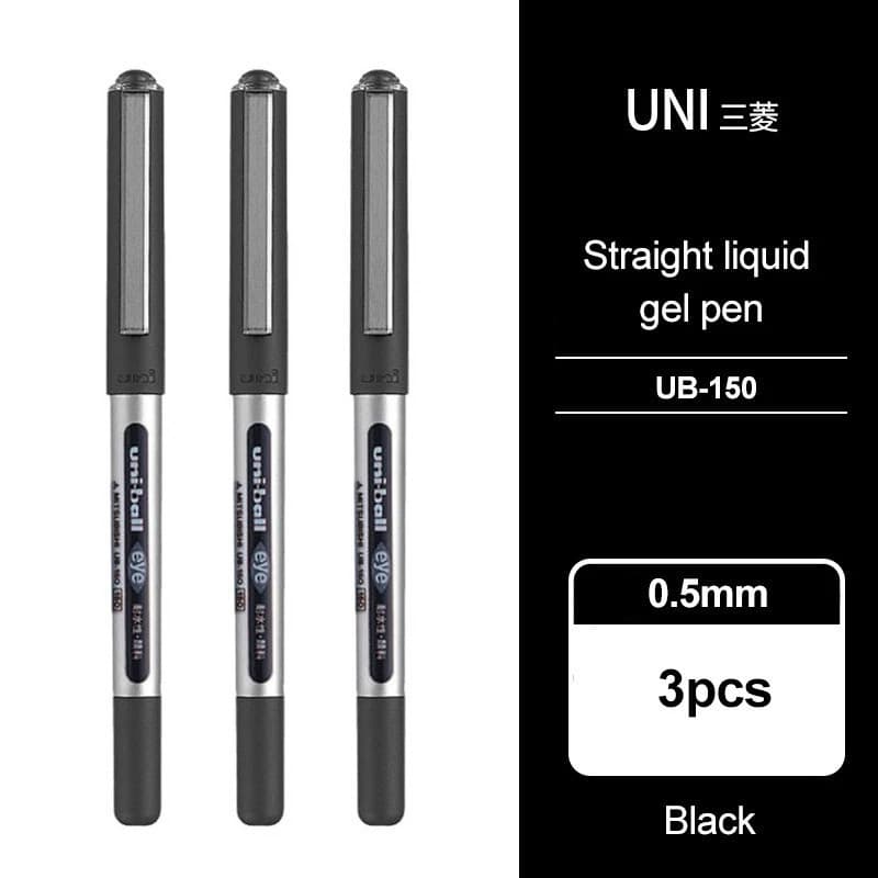 Canetas Uni Gel Caneta Esferográfica Líquida Reta 0.5/0.38mm UB-150 Grande Capacidade Preto Vermelho Azul De Escritório