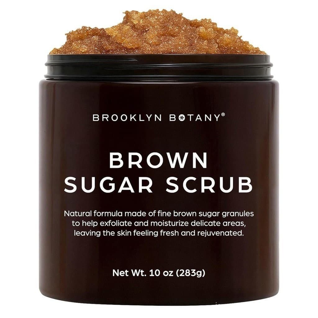 Brooklyn Botany Esfoliante Corporal de Açúcar Mascavo - Esfoliante hidratante e esfoliante para corpo, rosto, mãos e pés