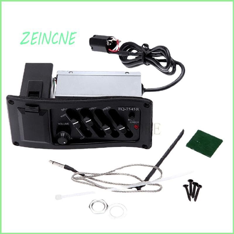 ZEIN Captador Guitarra, 4 Bandas, Pré-Amplificador Piezo, Afinador Digital, Parte