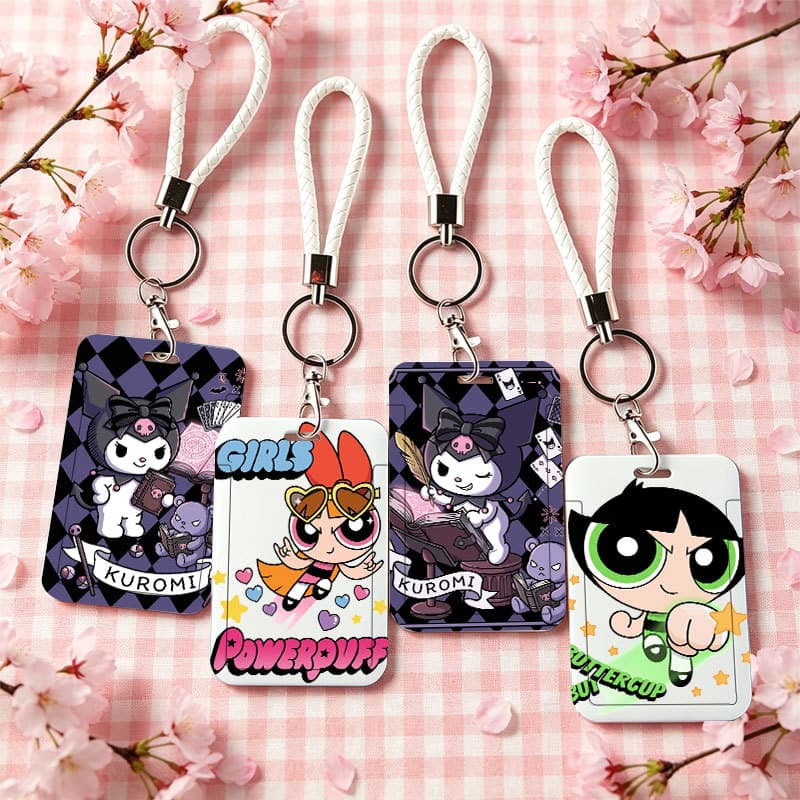 Capa De Cartão Fashion Kuromi & Powerpuff Girls , Protetor De Luz Fino Para Trânsito De Estudantes E Identificaçãos De A