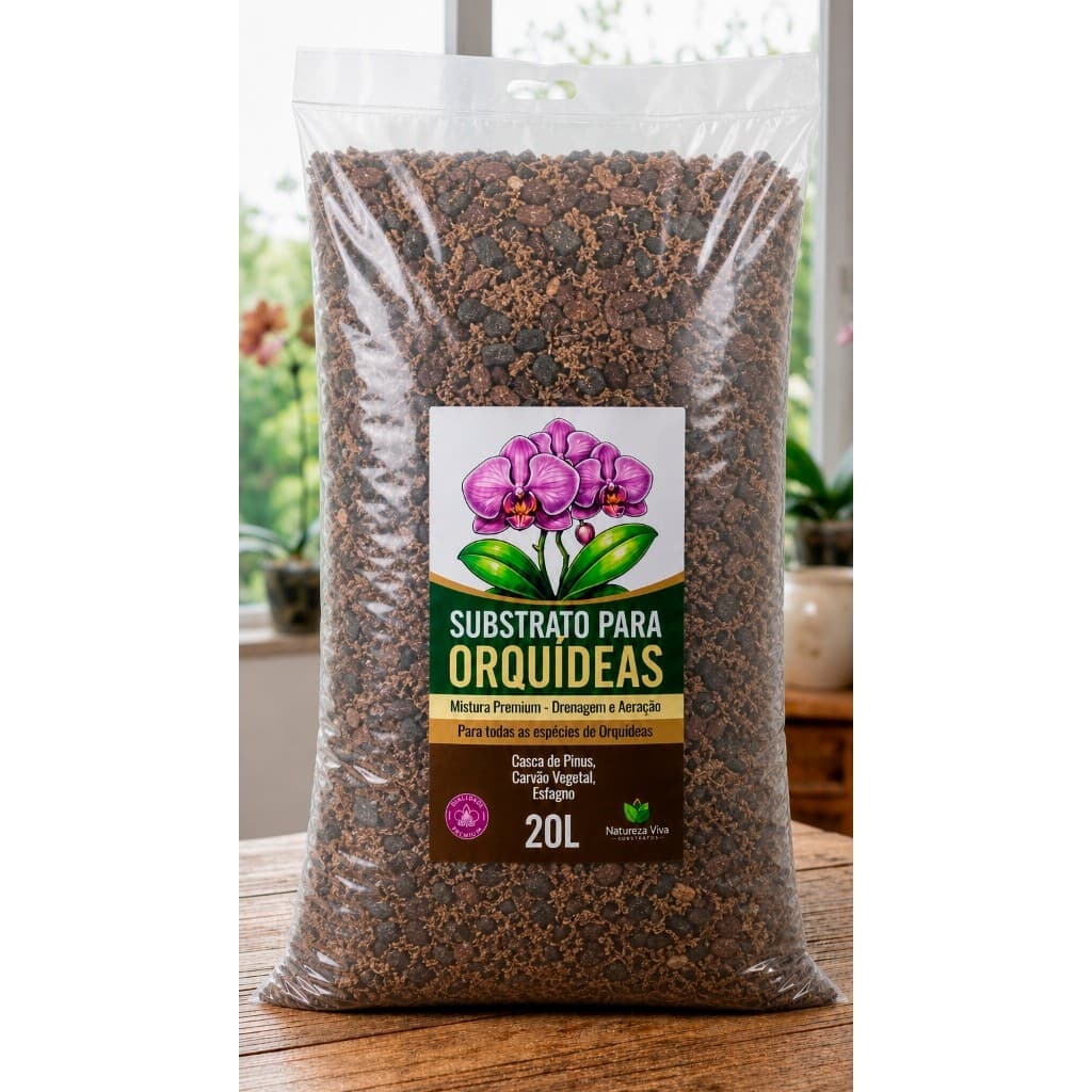 Substrato Para Orquídeas mix Casca Pinus + Carvão + Chip Coco Saco de 20 Litros