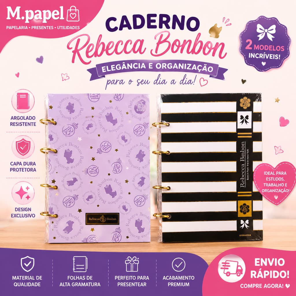 Caderno Argolado Universitário Capa Dura 160 Folhas Volta às Aulas Fichário Colegial Escolar A5 com Argolas Metálicas