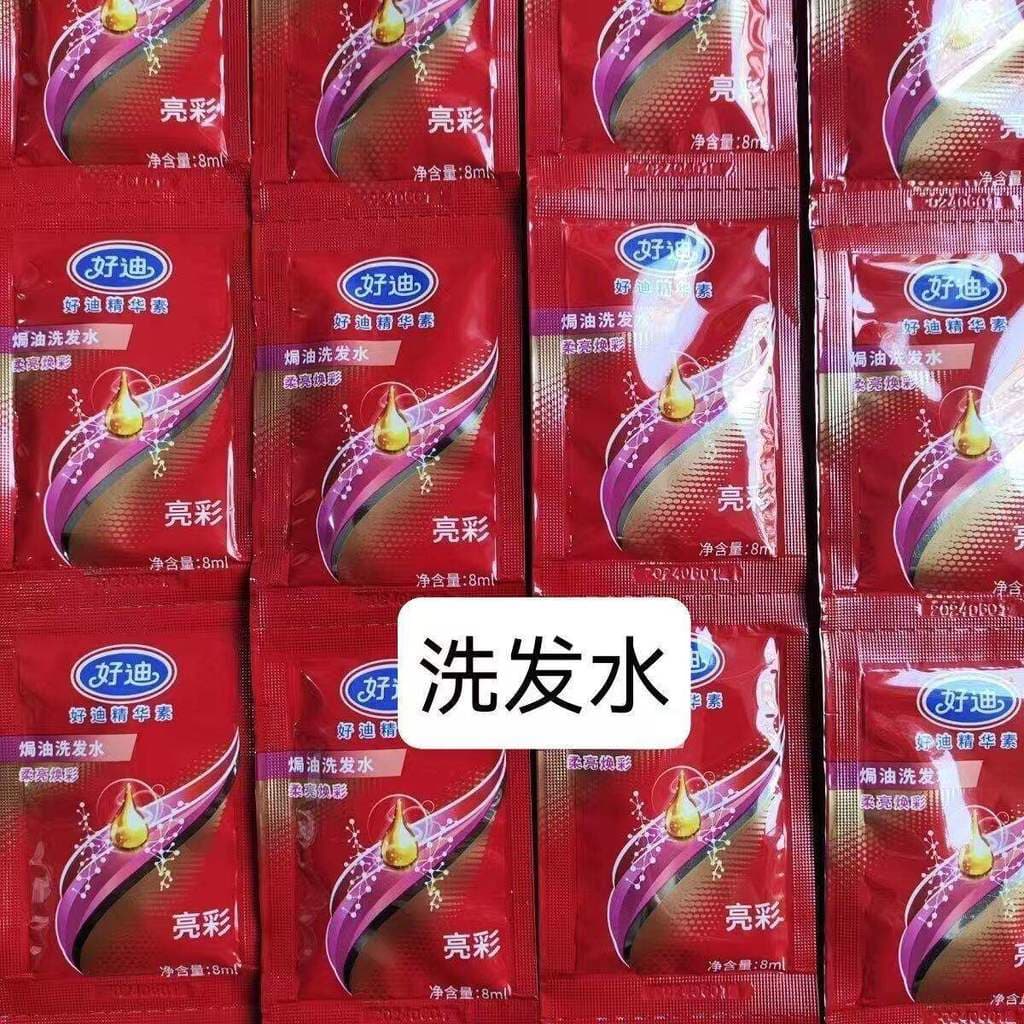 Haodi saco shampoo sachês 8ml viagem brilhante macio óleo cozido Anti-caspa loja banho shampoo descartável Foryou2br2026