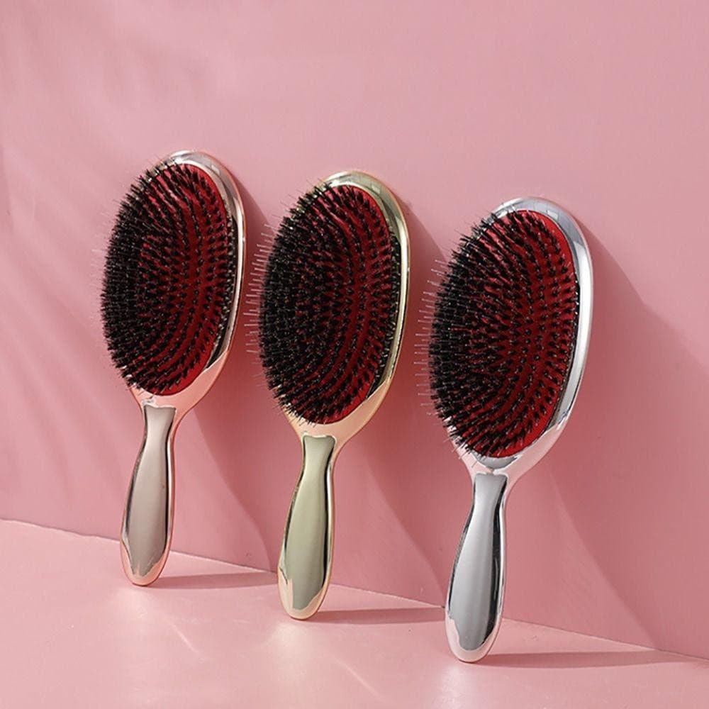 Escova de cabelo HASJ, formato oval, cerdas de javali, cuidados com o cabelo VTGU
