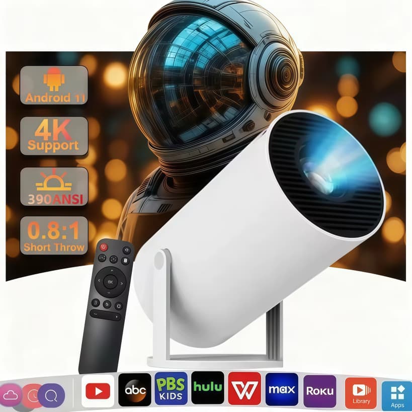 Projetor 4K HD 150 Polegadas Celular, Tv B0x, Xbox, PS, Pc, Wifi e Bluetooth HY300 Magcubic 110/220 AIRER.BR