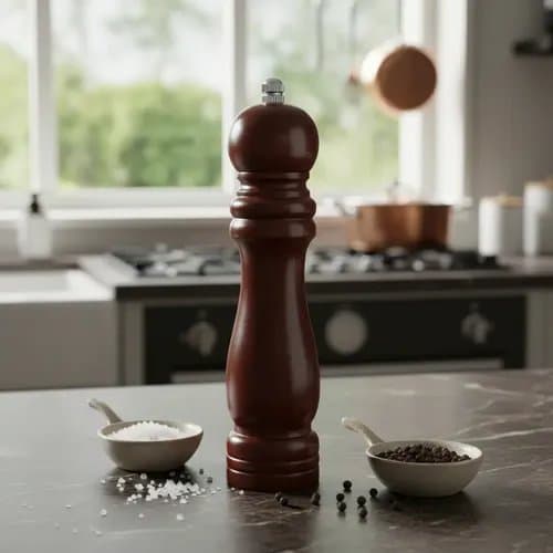 Moedor De Pimenta E Sal Em Madeira E Cerâmica Pepper 21cm