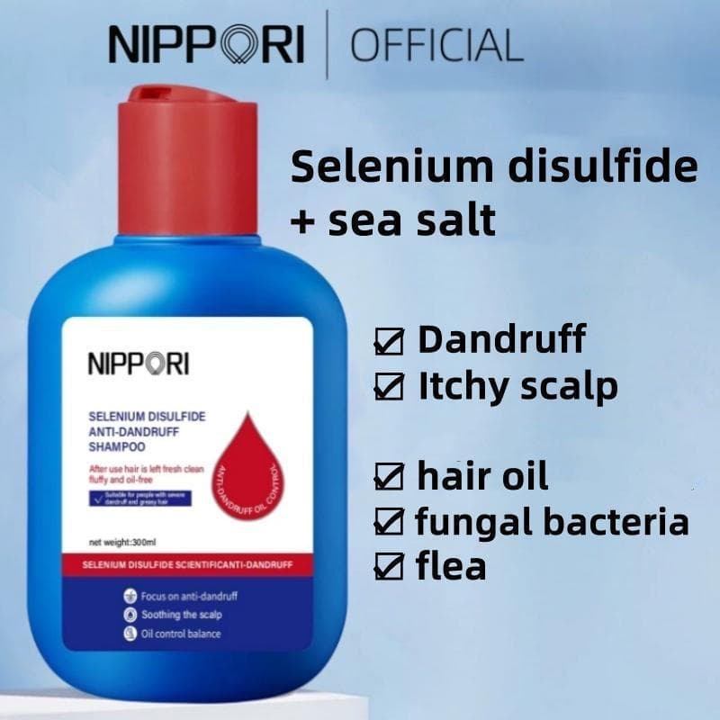 Shampoo NIPPORIS com Dissulfeto de Selênio para Controle de Oleosidade, Refrescante, Anticaspa e Anticoceira (Adequado p
