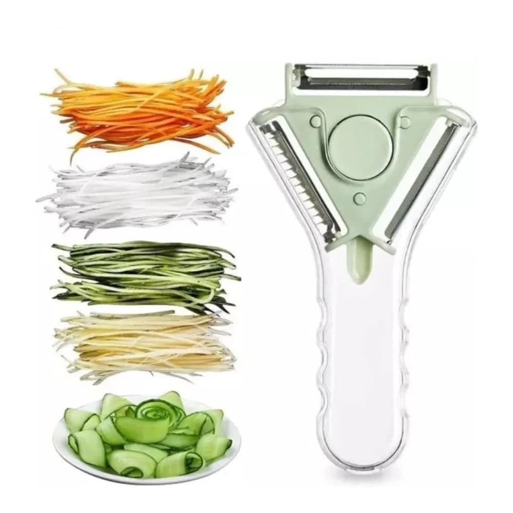 DESCASCADOR DE LEGUMES 3 EM 1 MULTIFUNCIONAL COM LÂMINAS INOX PARA FRUTAS E VERDURAS