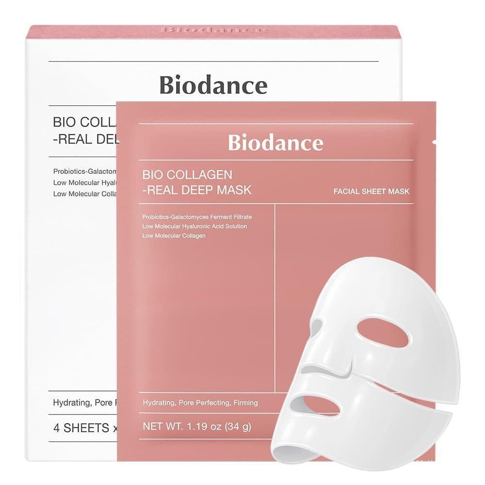 BIODANCE Bio-Colágeno Real Deep Mask, Máscara Hidratante Noturna de Hidrogel, Minimização de Poros, Elasticidade, Melhor