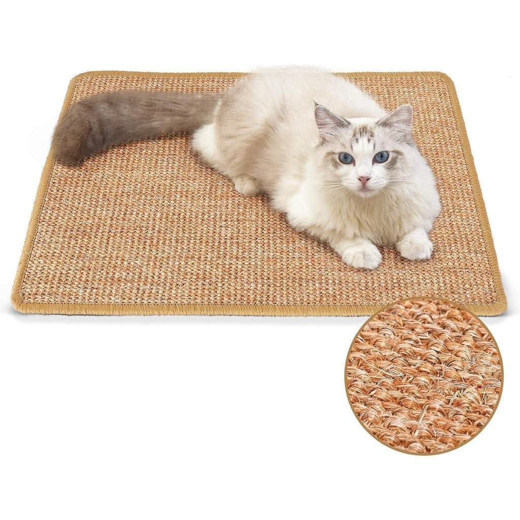 Tapete Arranhador para Gatos FUKUMARU, 23,6 X 15,7 Polegadas, Tapete Arranhador Horizontal de Sisal Natural para Gatos,