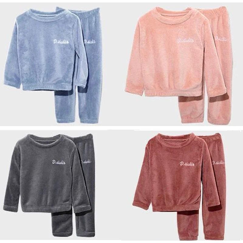 Inverno Quente Flanela Pijamas Para Adolescentes Meninas Roupas De Pelúcia Veludo Das Crianças Dos Desenhos Animados Noi