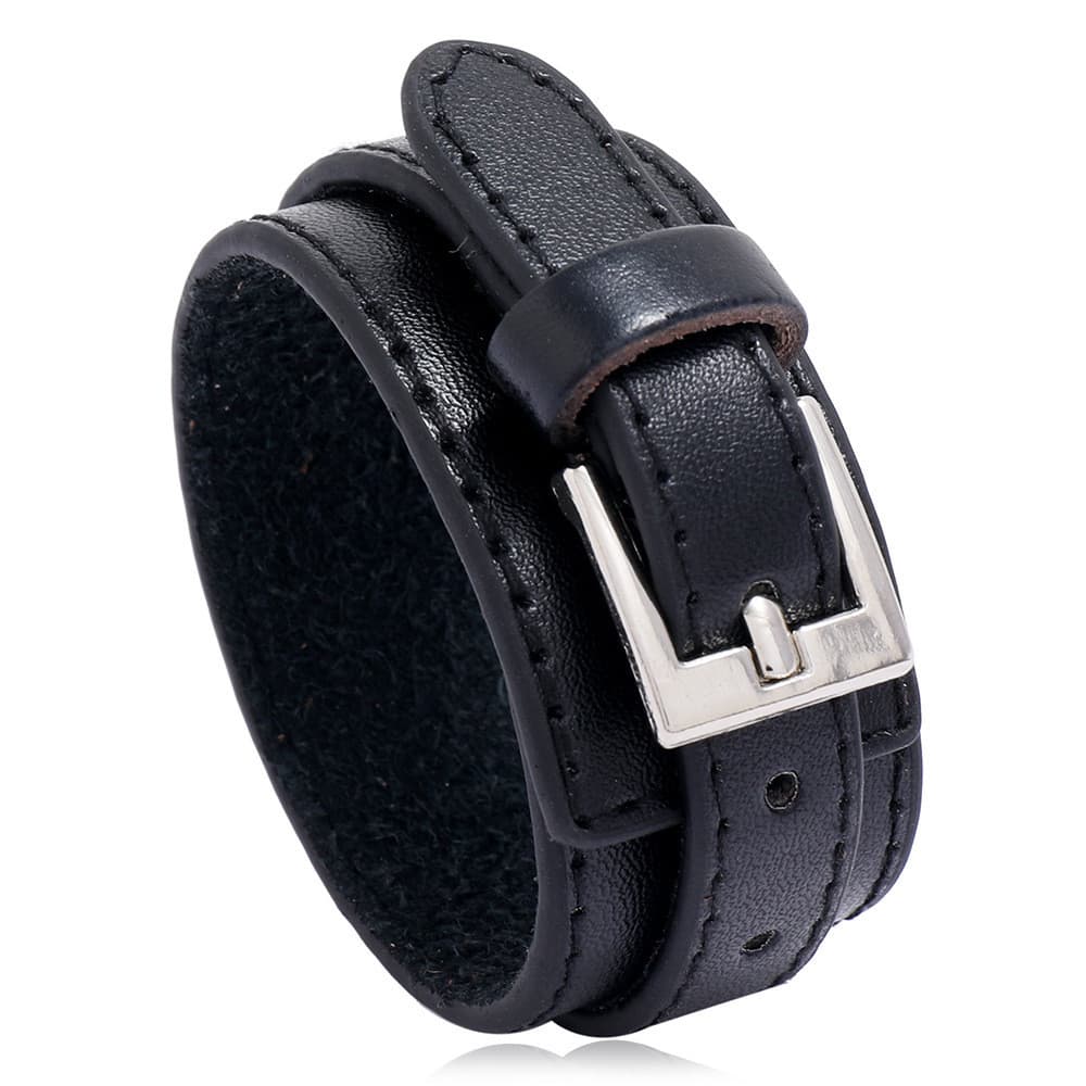 Multi-camada pulseira de couro do plutônio simples jóias masculinas europeu americano novo estilo Punk imitação pulseira