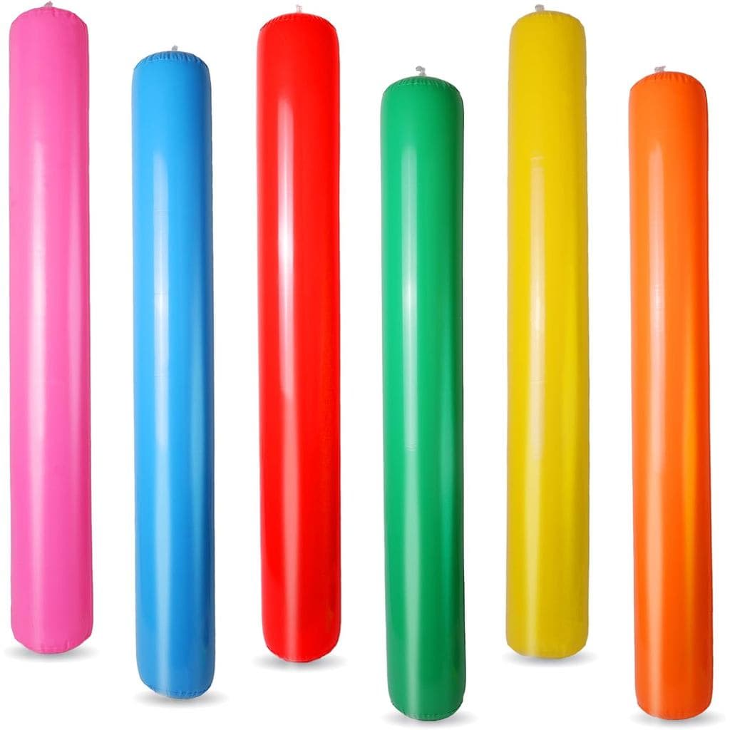 6 Peças de Bastões Infláveis Gigantes Coloridos para Piscina, para Festas na Piscina e na Praia