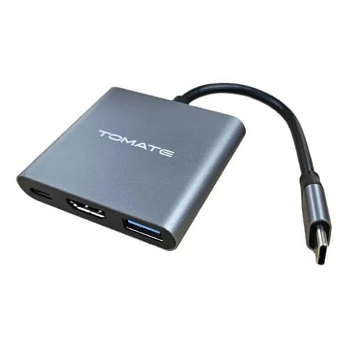 Adaptador 3 em 1 USB-C Tomate MTV-727 HDMI USB PD 4K para Notebook Tablet Smartphone