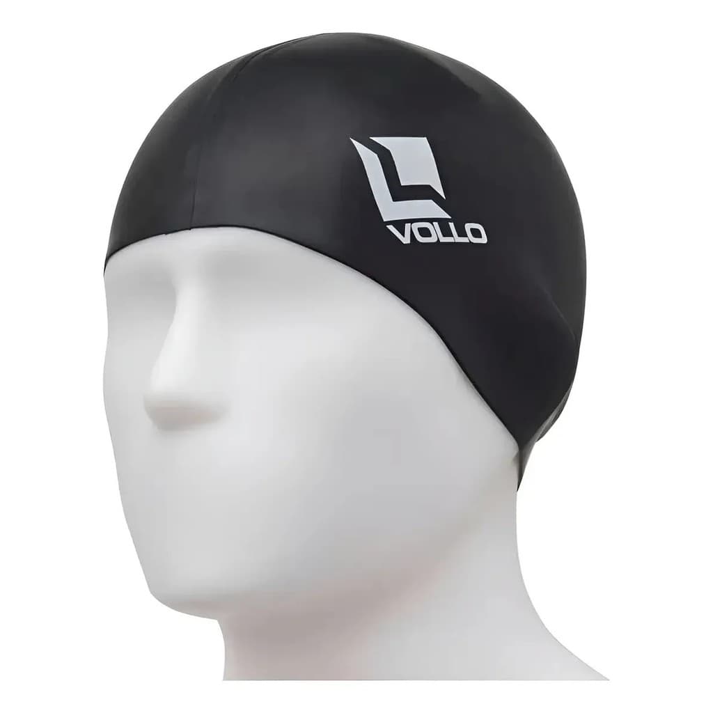 Touca Natação Silicone Adulta Swim CapVollo Cor PretoT Único