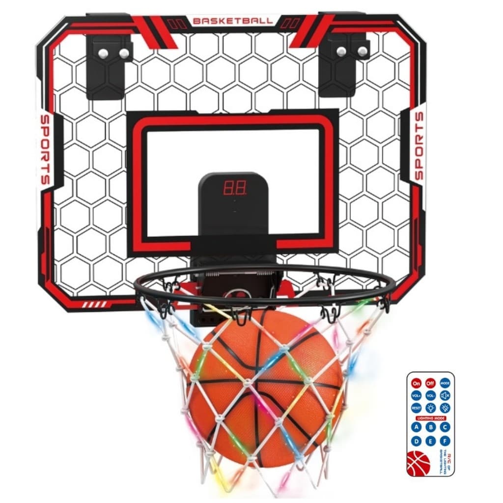 Brinquedo Tabela e Aro de Basquete Infantil C/ Som Luz Bomba de Ar e Bola de Basquete Para Crianças - Castela