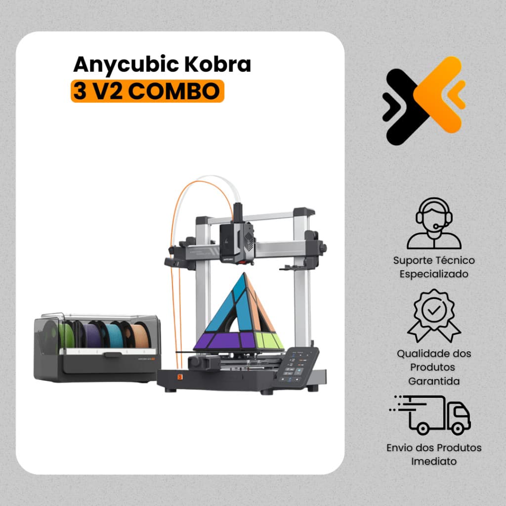 Impressora 3D Anycubic Kobra 3 V2 + 1KG de Filamento Grátis • ACE Pro (Opcional) • 600 mm/s • 255×255×260mm