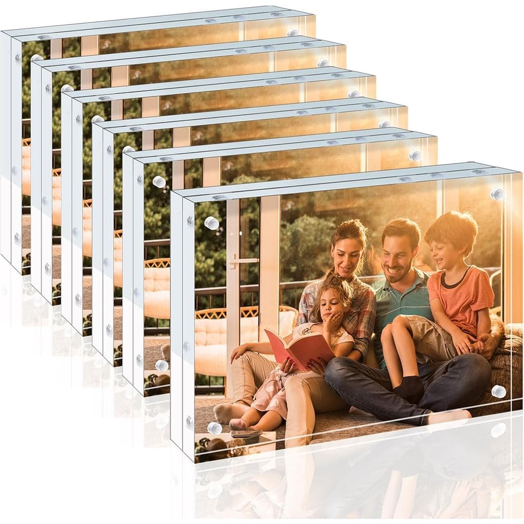 Conjunto de 6 peças Egofine de porta-retratos acrílicos 4x6, porta-retratos transparentes com 20mm de espessura, porta-r