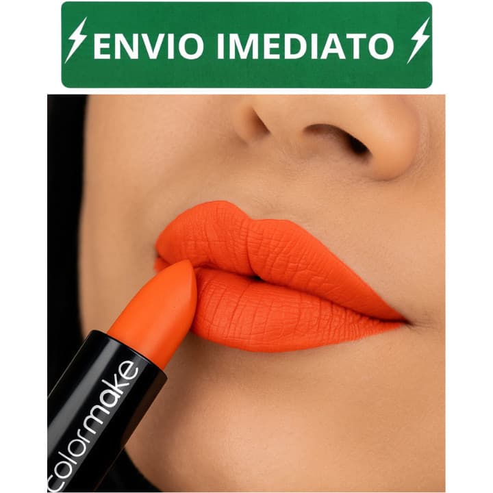 Batom Laranja Cremoso - Alta Cobertura e Longa Duração - Colormake