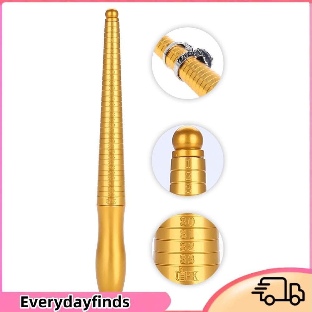 Everydayfinds-br Ferramenta de mandril de medidor de dedo HK Copper Sizer para dimensionamento preciso - Bastão de