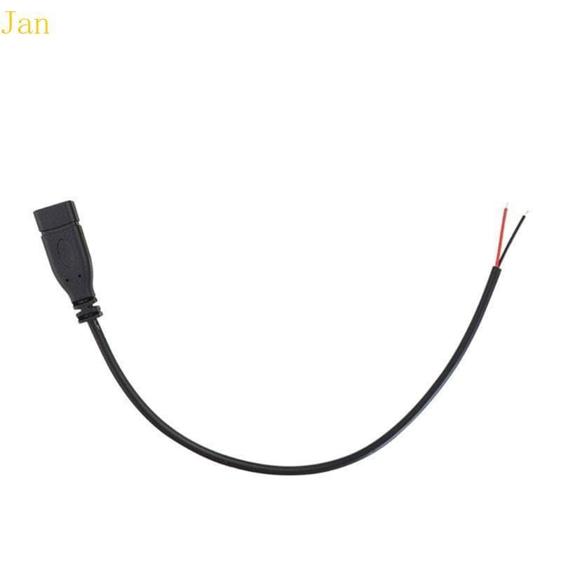 Jan Type C Pigtail Alimentação Extensão USB Para 2 Pinos Fio Desencapado Conectores Extremidade Aberta Tip