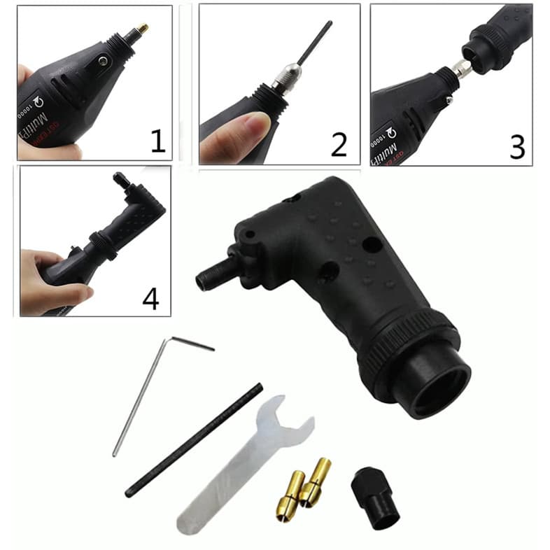 Acessório Conversor De Ângulo Reto Para Acessórios De Ferramentas Dremel Rotativas Caber Original 4000 3000 8200 275 Kit