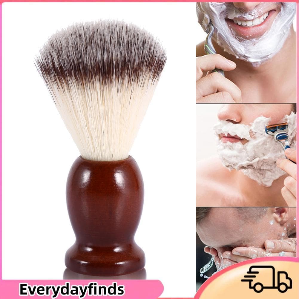 Everydayfinds-br Yinhing escova de barbear profissional, cabo de madeira, cabelo de nylon, barba para homens com