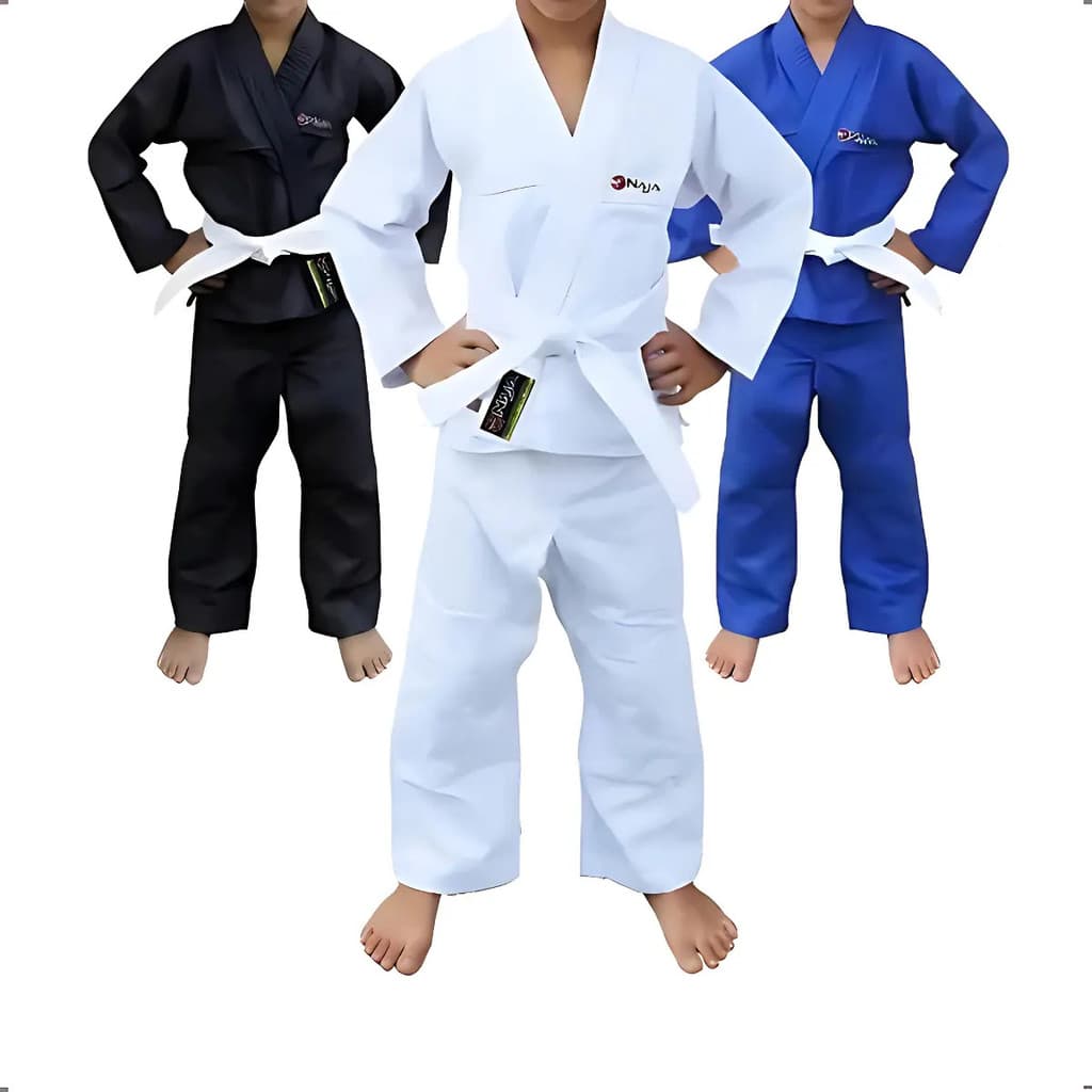 Kimono Infantil Naja Vagui + Calça Judô Karatê Jiu Jitsu Bjj