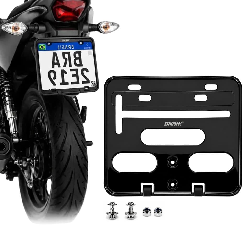 Suporte Moldura Protetor Mercosul de Placa Moto De Motocicleta Universal + Kit Instalação