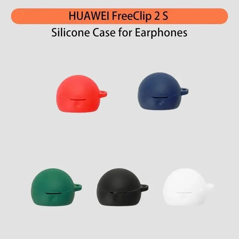Capa De Cor Pura Para HUAWEI FreeClip2 S , Protetora Completa De Silicone Líquido Multicolorido