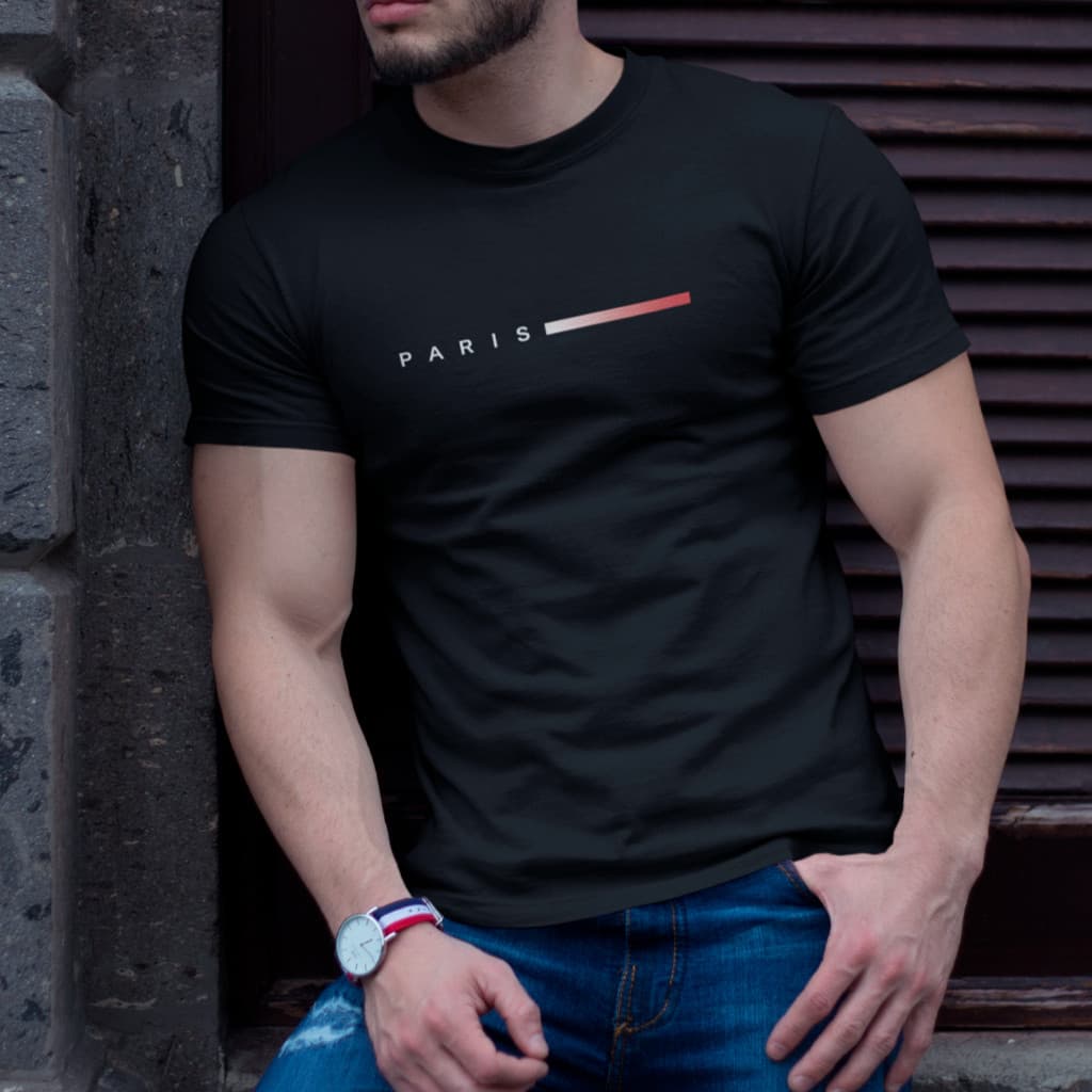 Camiseta Masculina Paris França Algodão Camisa Premium France Modelagem Slim Fit