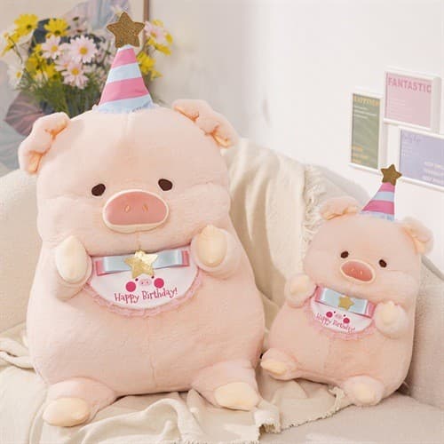 Preço baixo Spike Top Hat porco boneca lulu porco brinquedo de pelúcia lulu porco boneca deitado versão rosa porco trave
