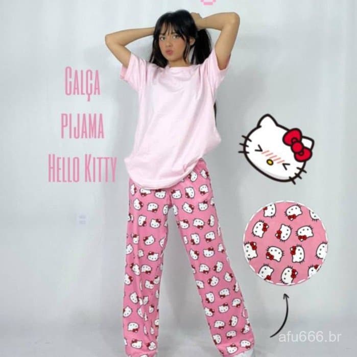calça pijama miranho batmam Hello Kitty kuromi unissex Calças Casuais verão Inverno pijama Sanrio