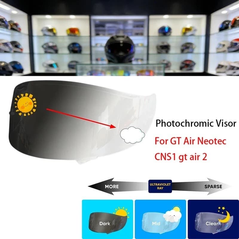 Viseira Fotocromática Para Capacete Shoei Gt Air Neotec CNS1 2 Viseiras De Automaticall