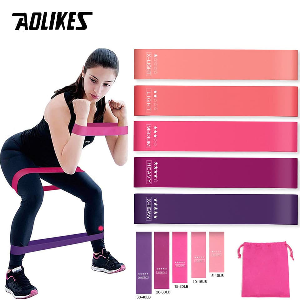 AOLIKES Treinamento De Fitness Goma Exercício Ginásio Faixas Resistência Força Pilates Esporte Borracha Mini Bandas Cros
