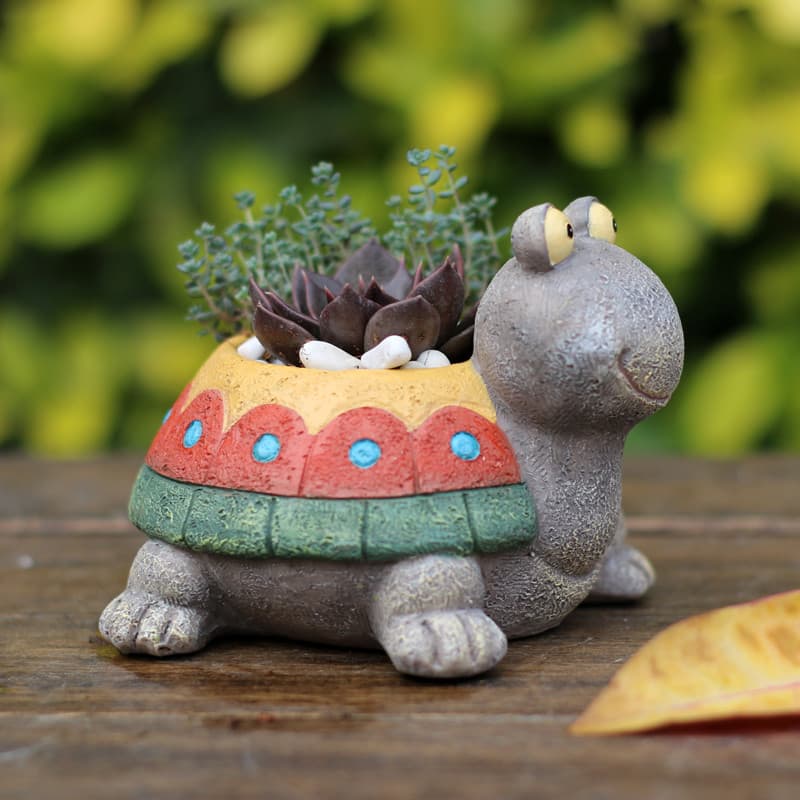 Se Pastoral tartaruga suculentas resina vaso de flores criativo Retro pátio decoração para casa animais